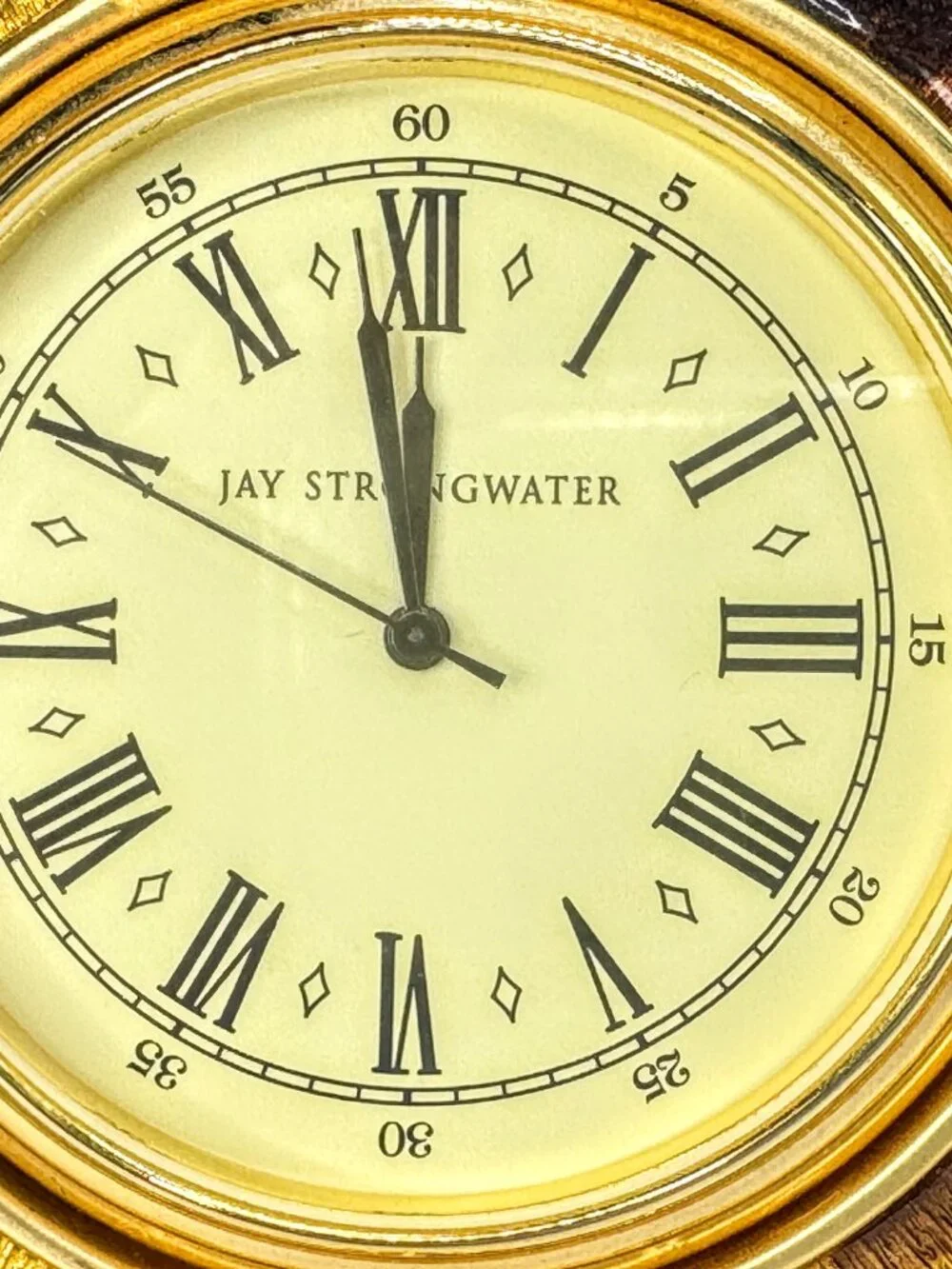 Vintage Jay Strongwater Bird and Floral Jeweled Swarovski Miniature Clock SS379